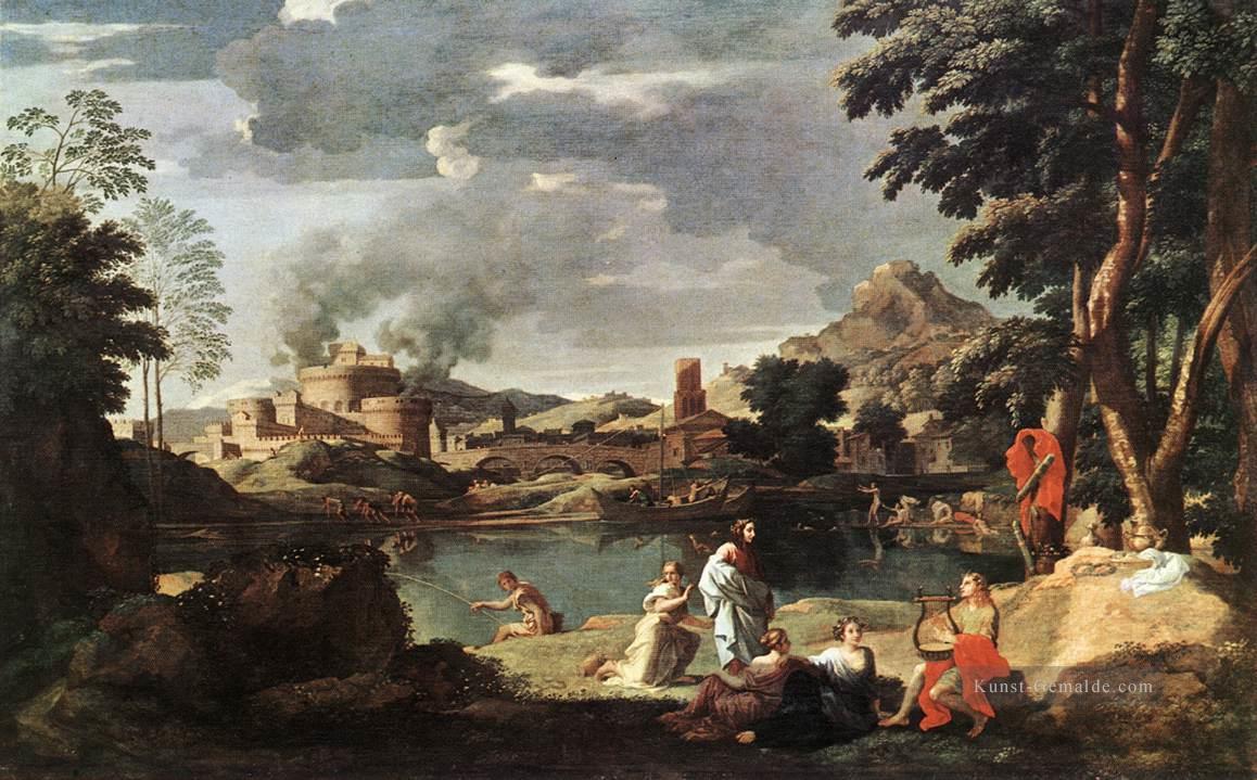 Landschaft mit Orpheus und Euridice klassische Maler Nicolas Poussin Ölgemälde